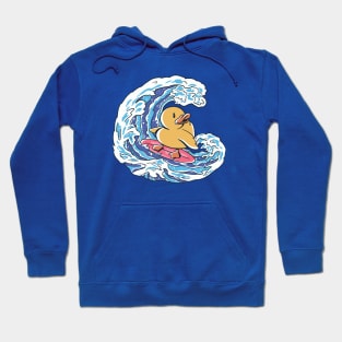 Funny Surfing Rubber Ducky Great Wave Japanese Illustration Hoodie